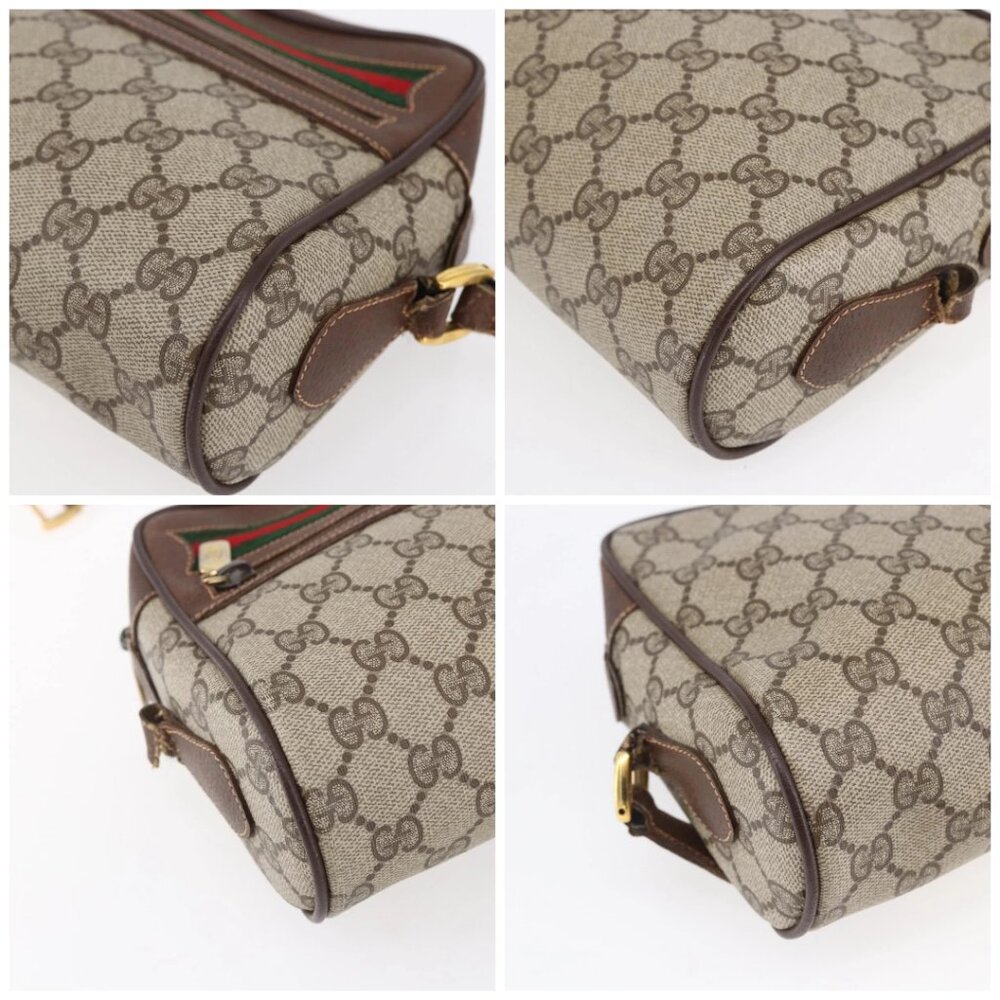 GUCCI GG Supreme Web Sherry Line Bag PVC Beige Gold 56 02 087 Auth 153480 - Picture 15 of 16